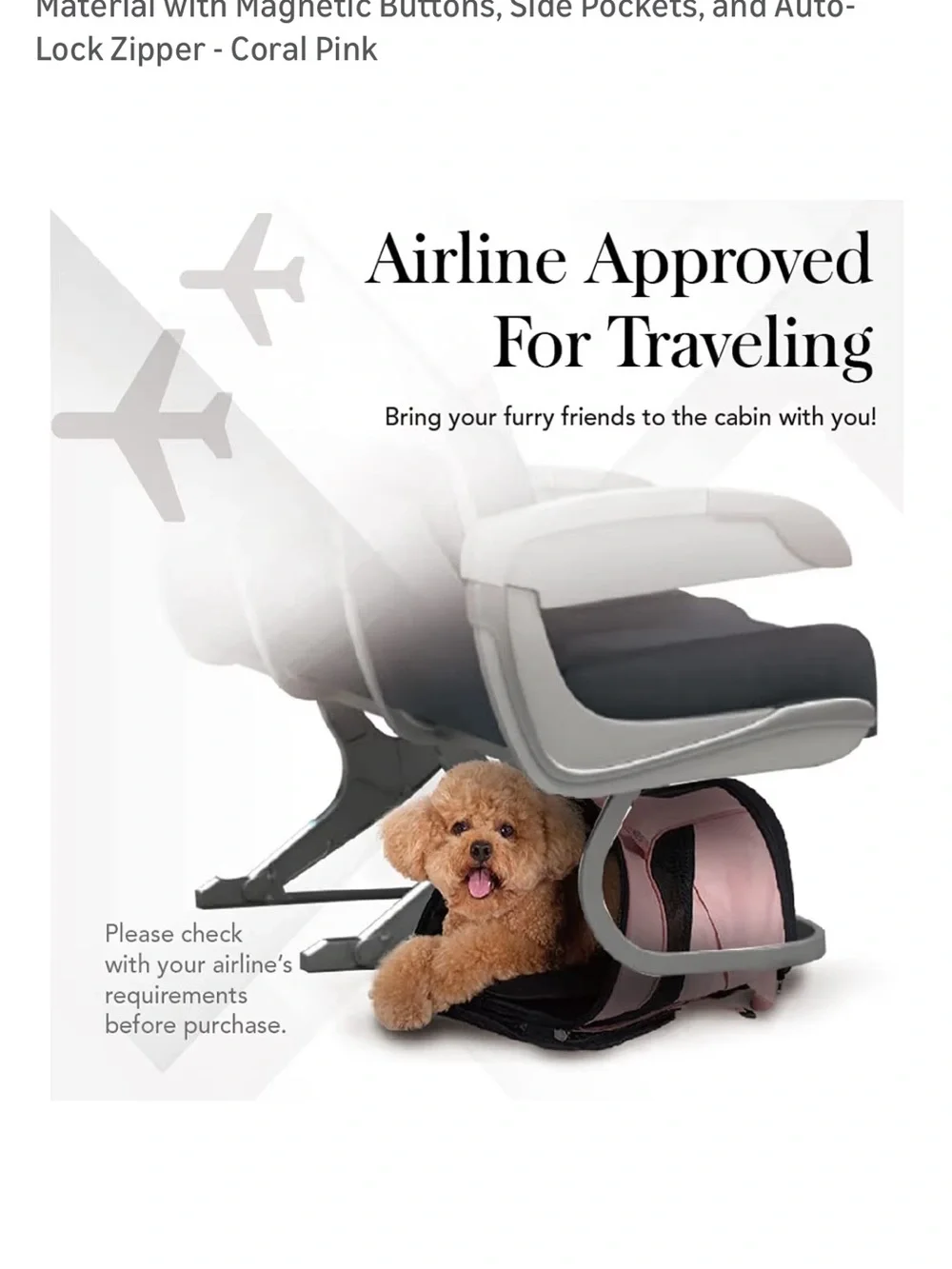 ibiyaya - Airline Approved Pet Carrier for Small to Medium Dogs and Cats